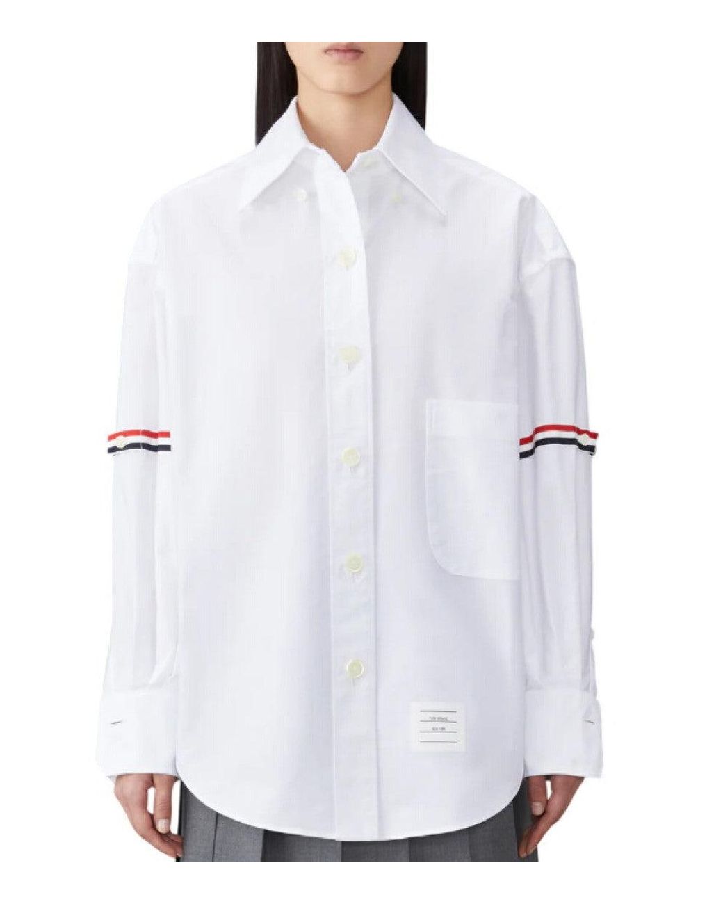 Thom Browne White Oversized Solid Shirt