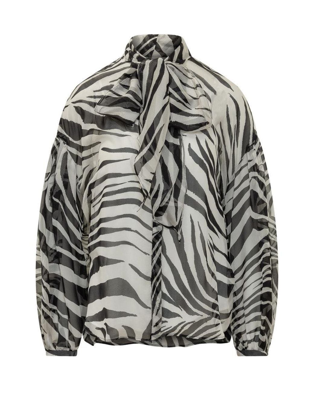 Max Mara Gray Regular Animal Print Shirt