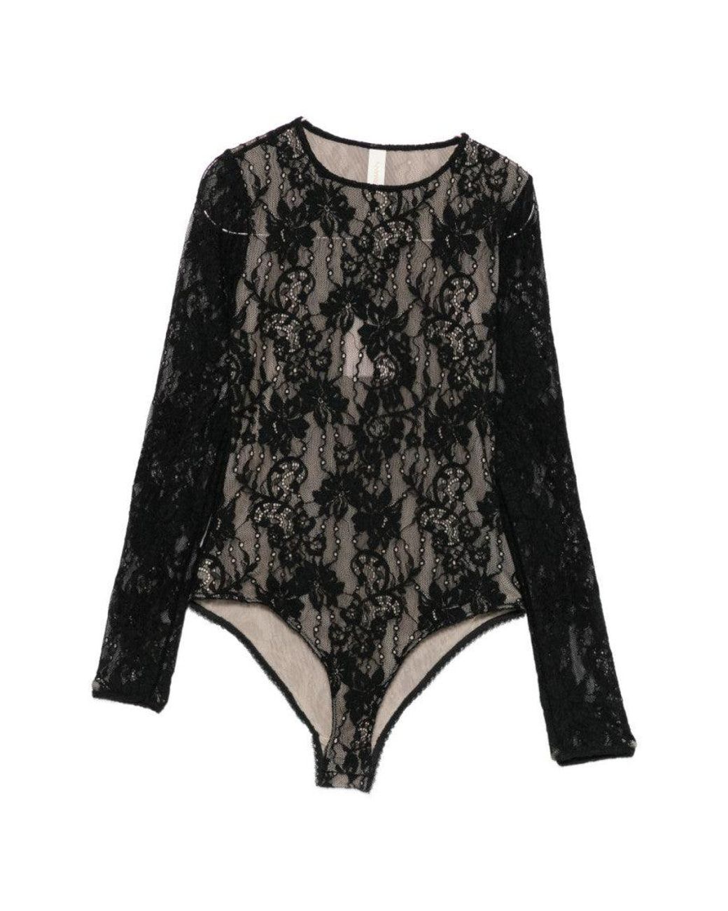 Zimmermann Black Lace Crew Neck Top