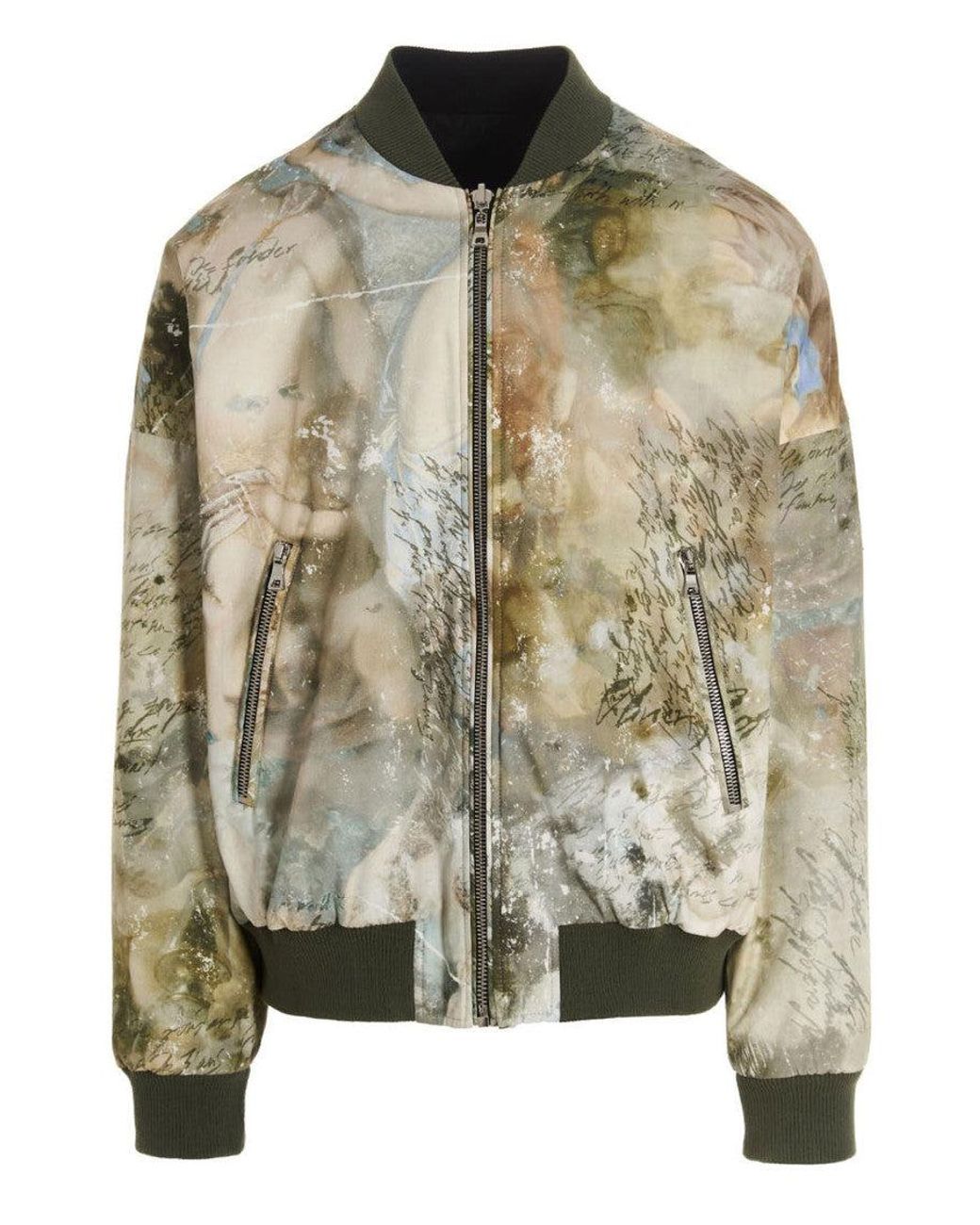 Balmain Green Reversible Bomber Jacket for men
