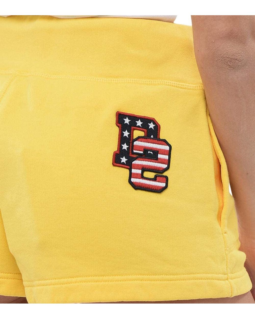 DSquared² Yellow Solid Shorts