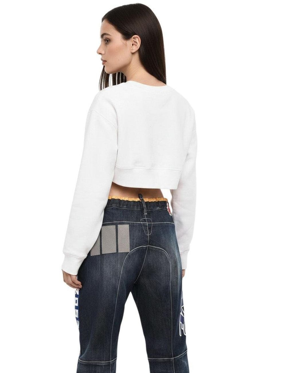 DSquared² White Graphic Crew Neck Sweatshirt