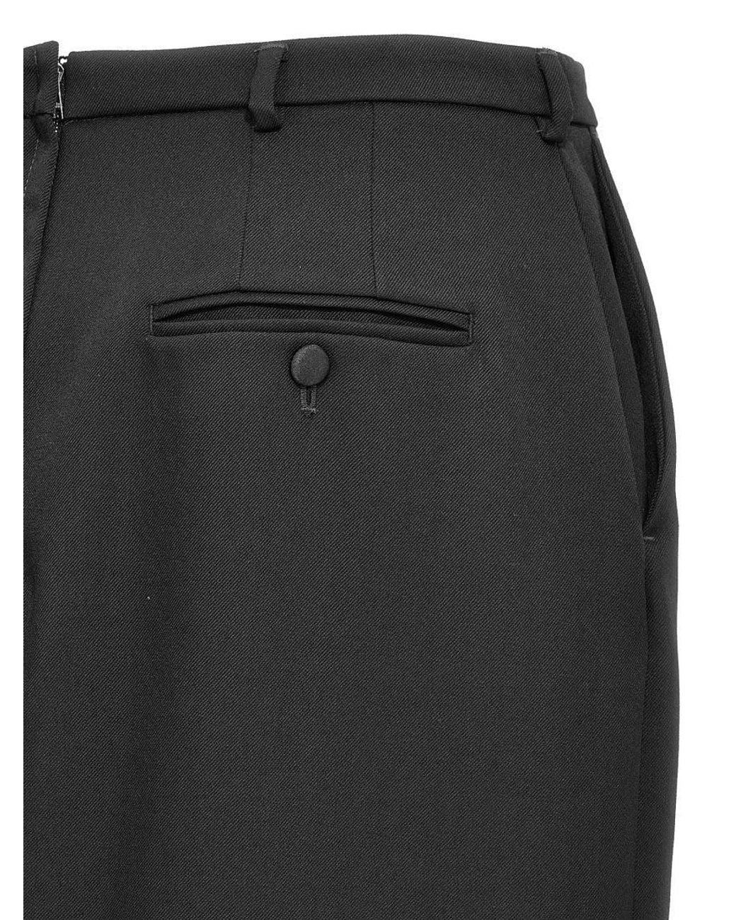 Dolce & Gabbana Black Dolce & Gabbana Wool Slit Skirt