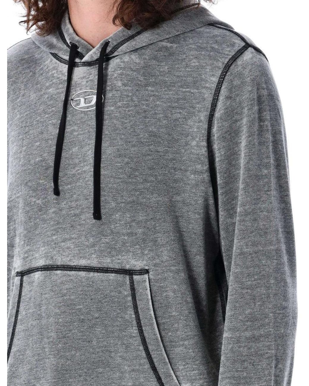 DIESEL Gray Hoodie Sweatshirt for men
