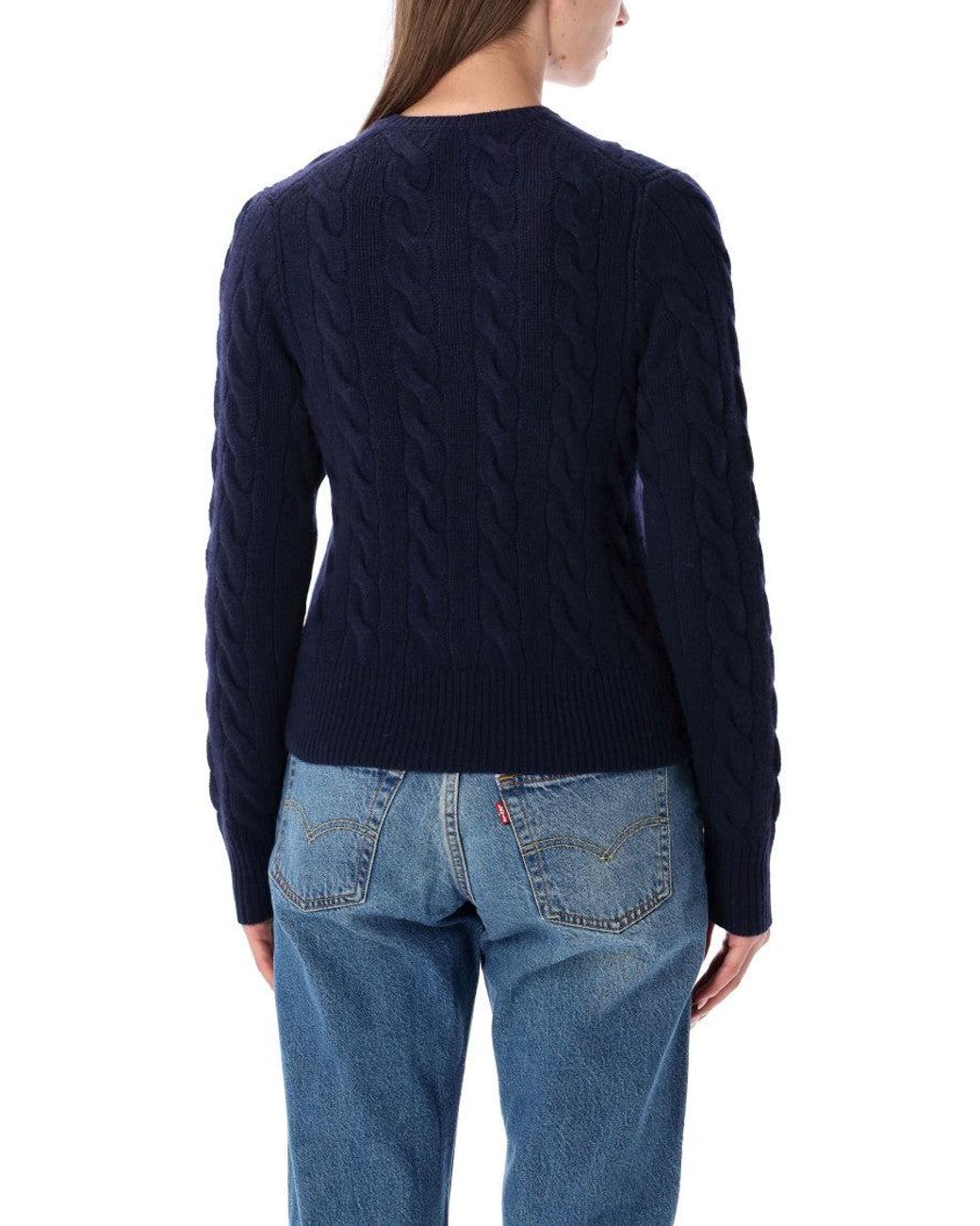 Polo Ralph Lauren Blue Knitted Crew Neck Cardigan