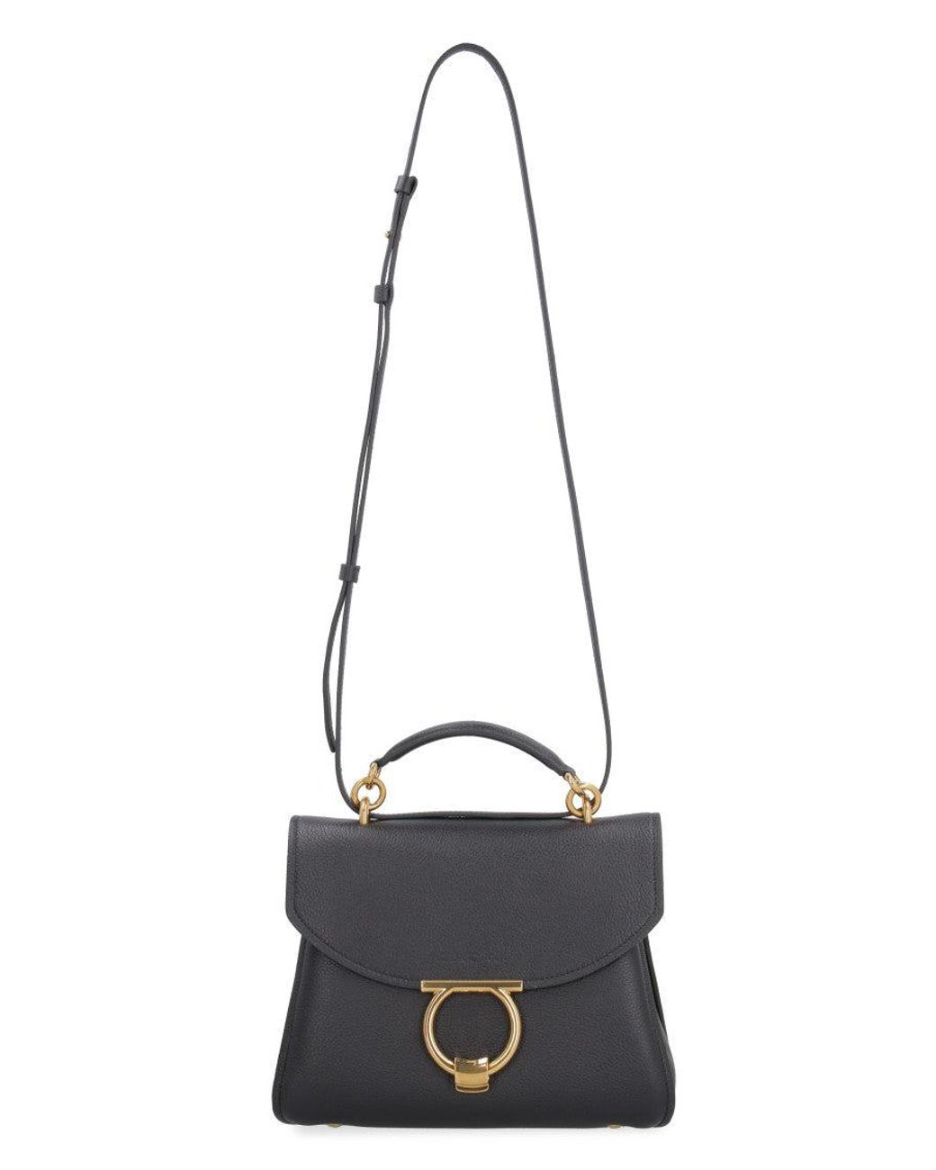 Ferragamo Blue Gancini Small Satchel