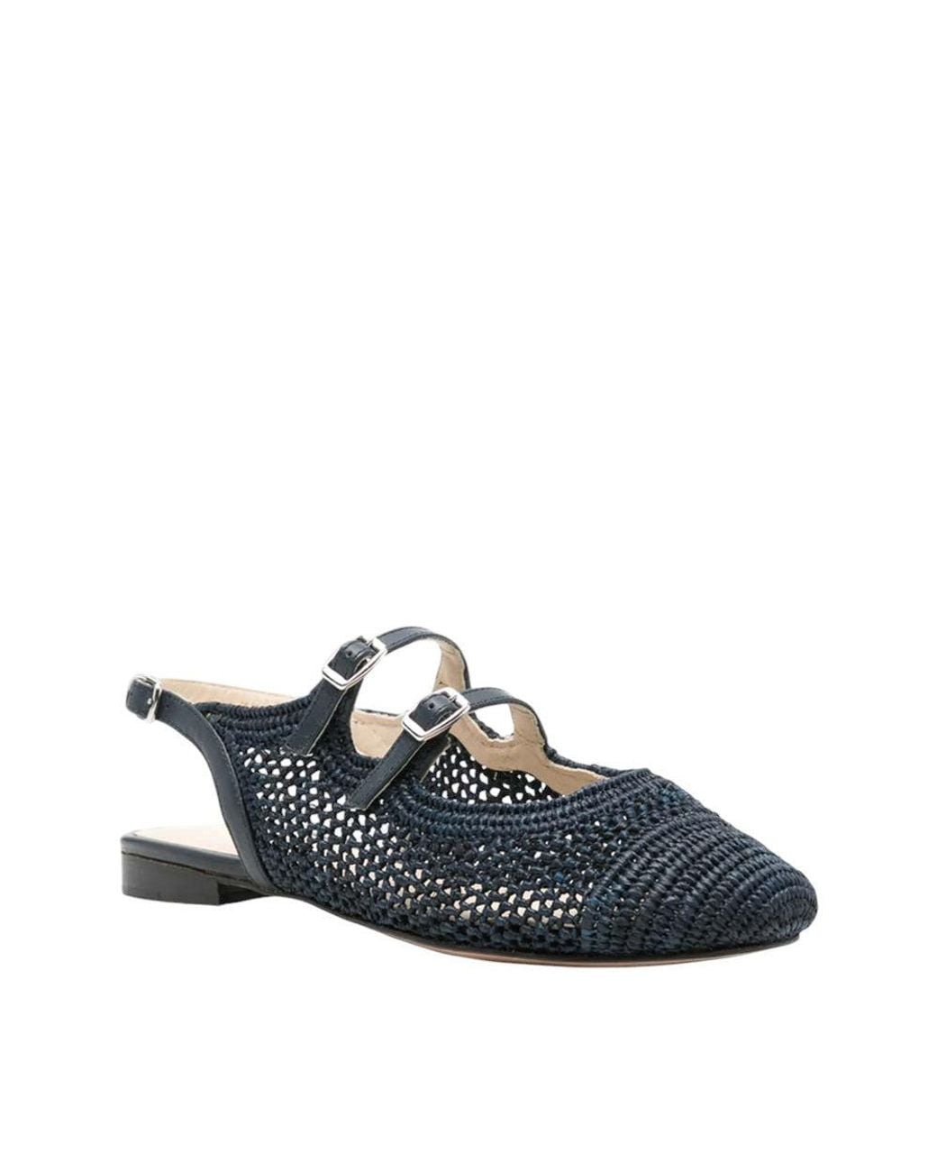 CAREL PARIS Blue Woven Ballet Flats