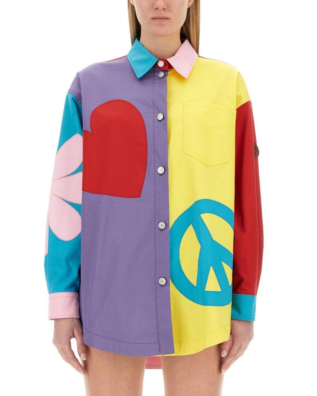 Moschino Blue Oversized Graphic Shirt