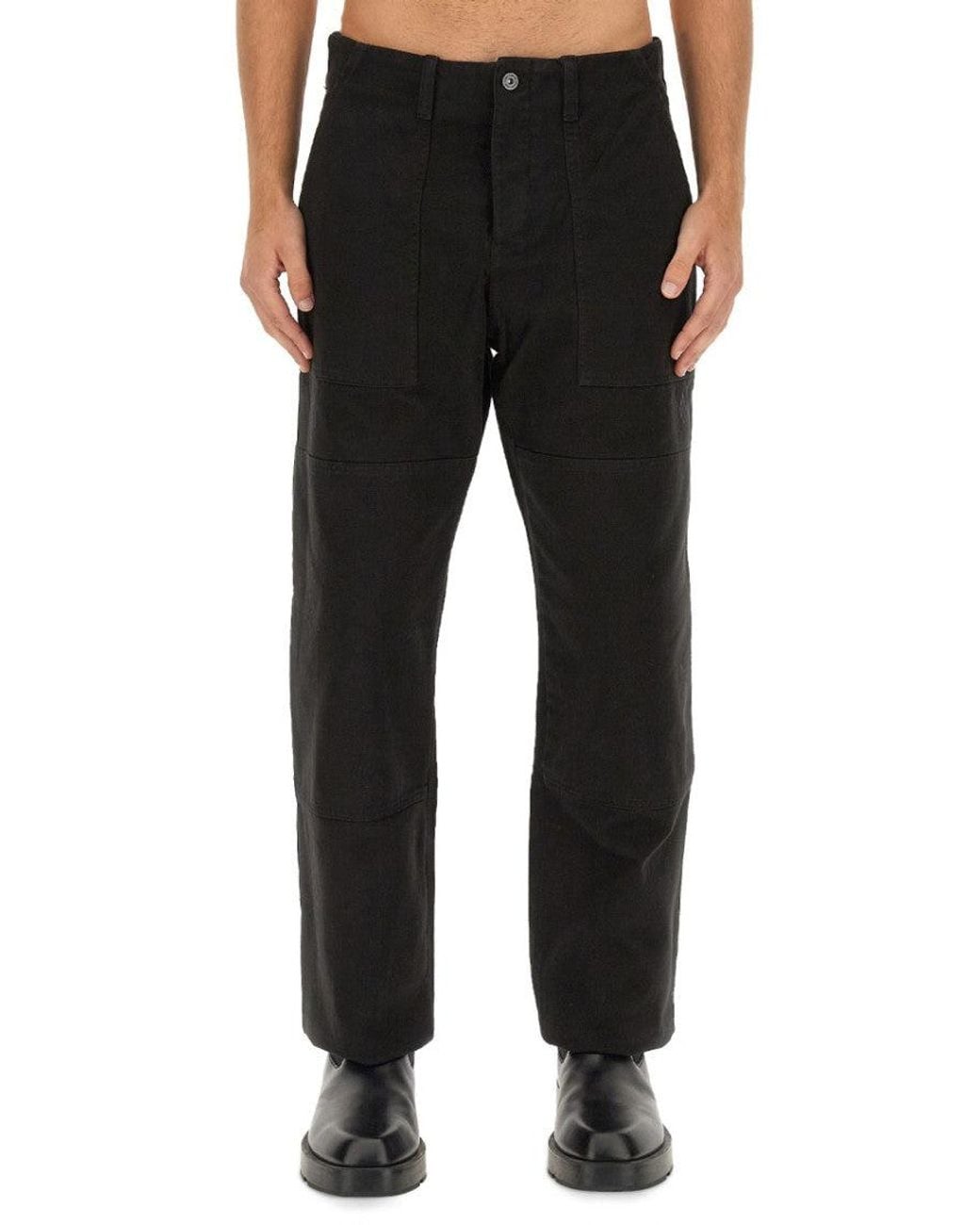 Marcelo Burlon Black Straight Logo Pants for men