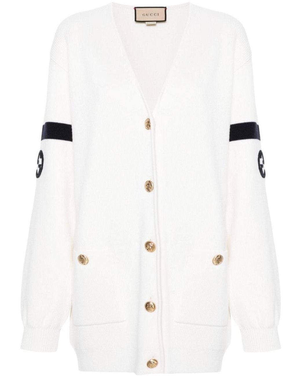 Gucci White Wool Cardigan