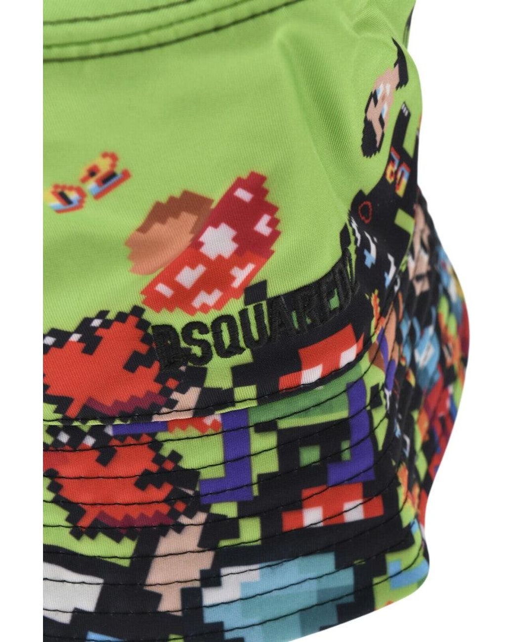 DSquared² Green Printed Bucket Hat