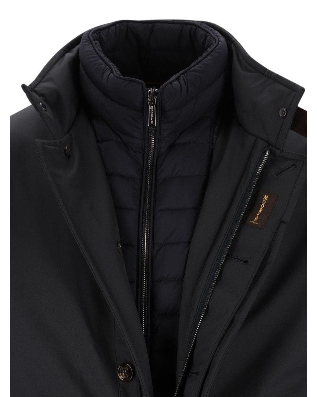 Moorer Black Dark Quilted Jacket for men