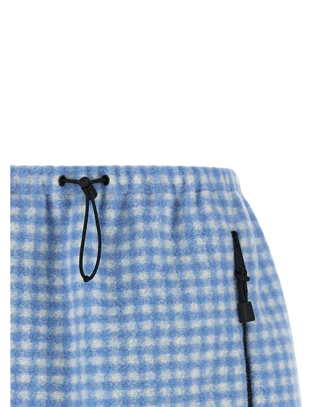 Miu Miu Blue Checks Mini Skirt