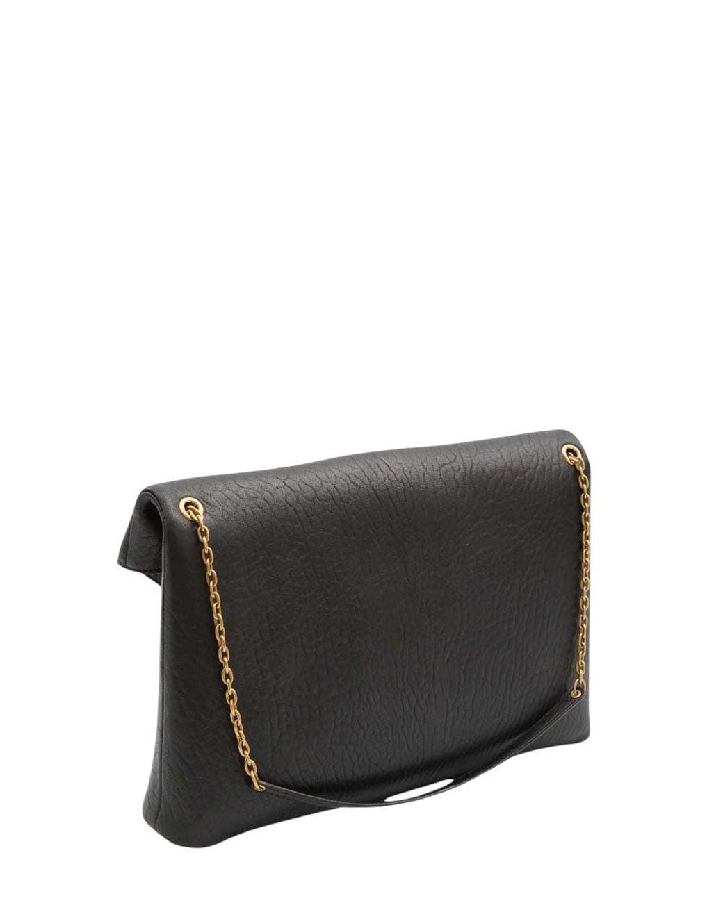 Saint Laurent Black Logo Envelope Large Clutch