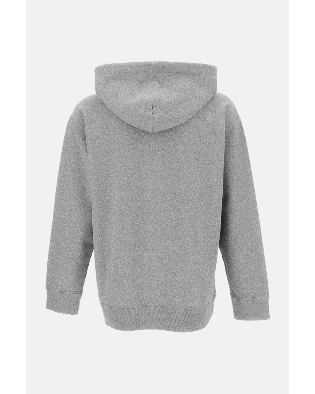 MM6 by Maison Margiela Gray Logo Patch Hoodie for men