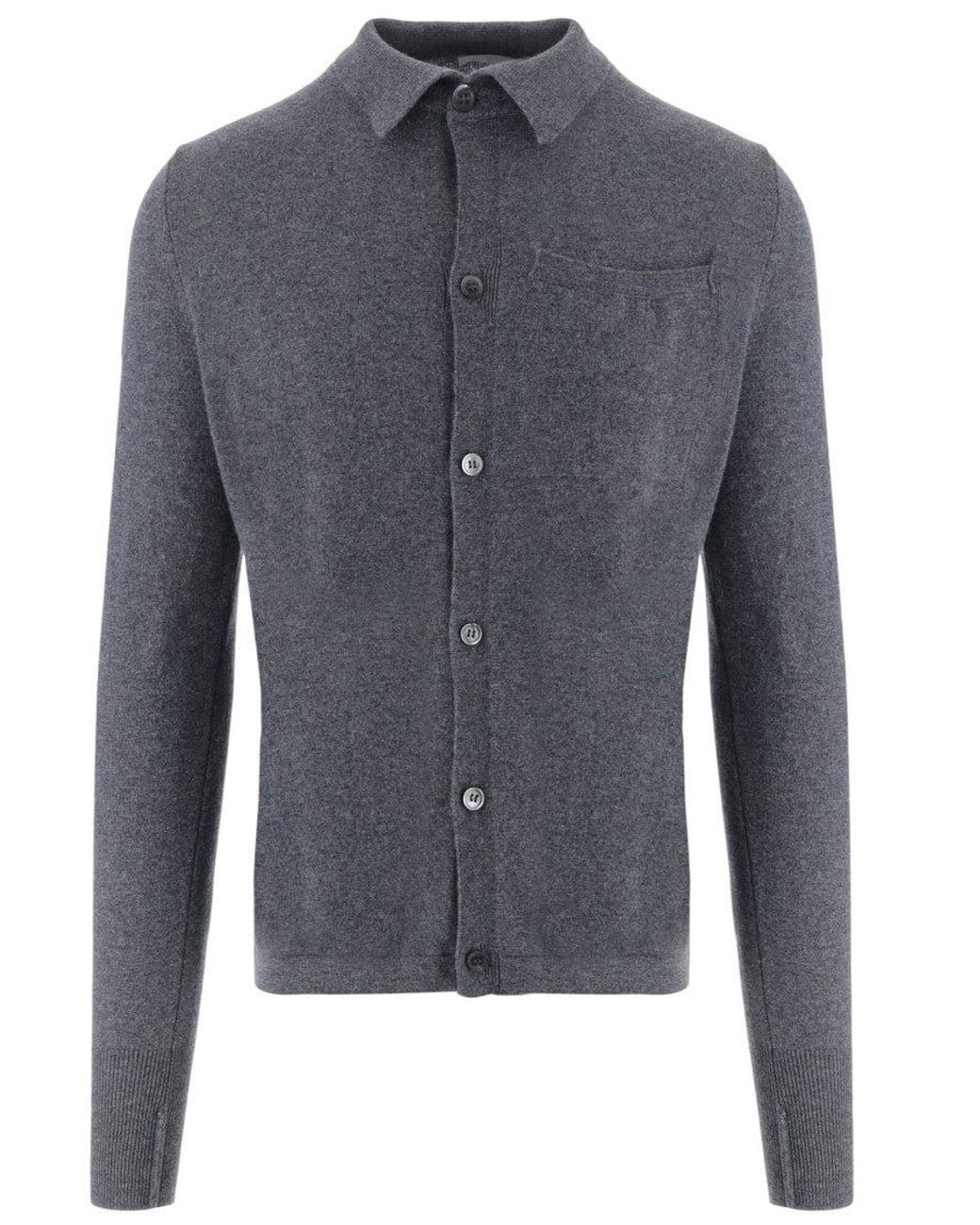 Oliver Lattughi Blue Button Up Cardigan for men