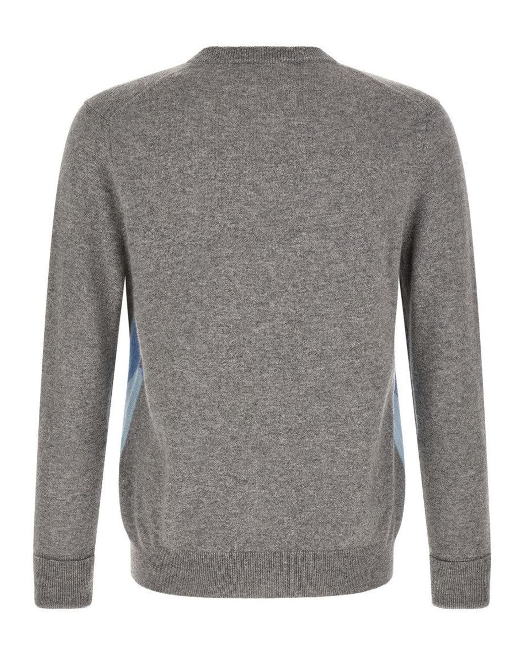 Ballantyne Blue Geometric V Neck Sweater for men
