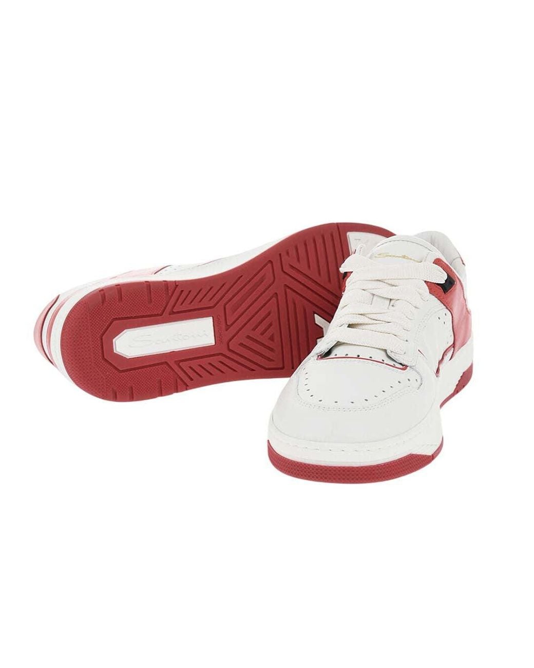 Santoni White Leather Sneakers for men