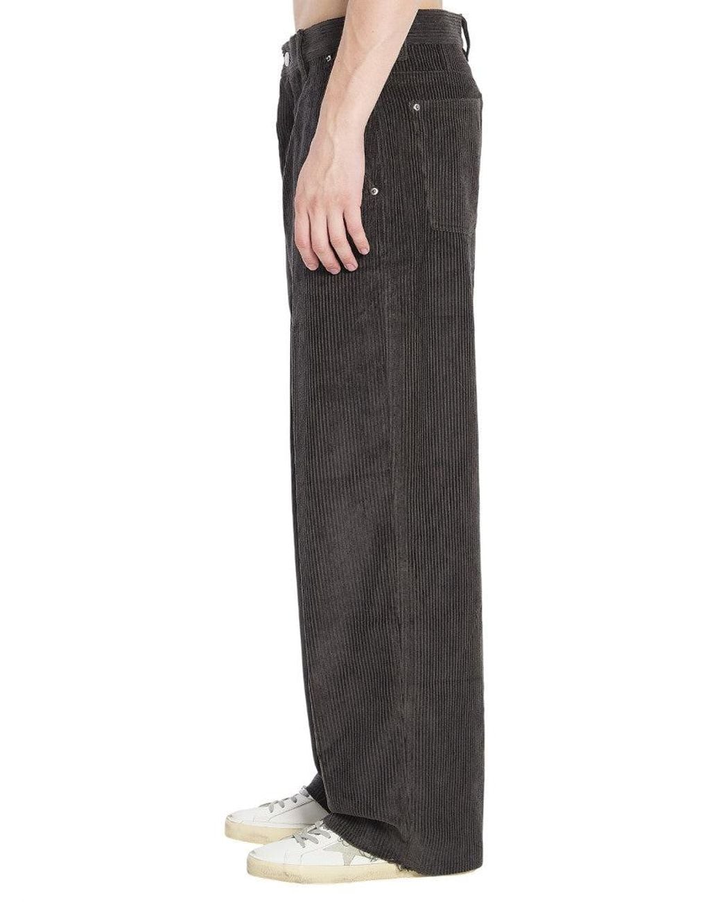 AMI Black Corduroy Trousers for men