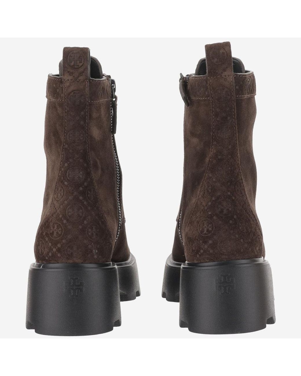 Tory Burch Brown Lace Up Boots