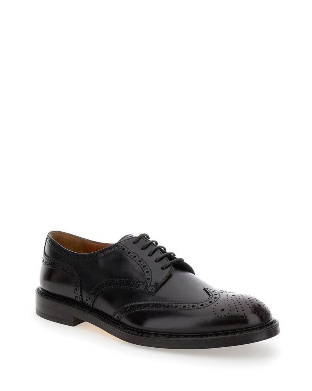 Doucal's Black Dark Oxford Shoes for men