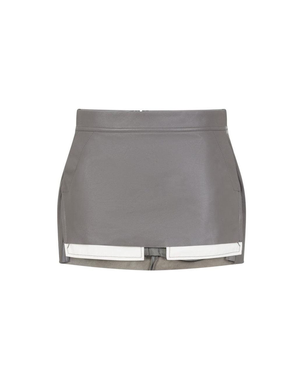 Rick Owens Gray Leather Skirt