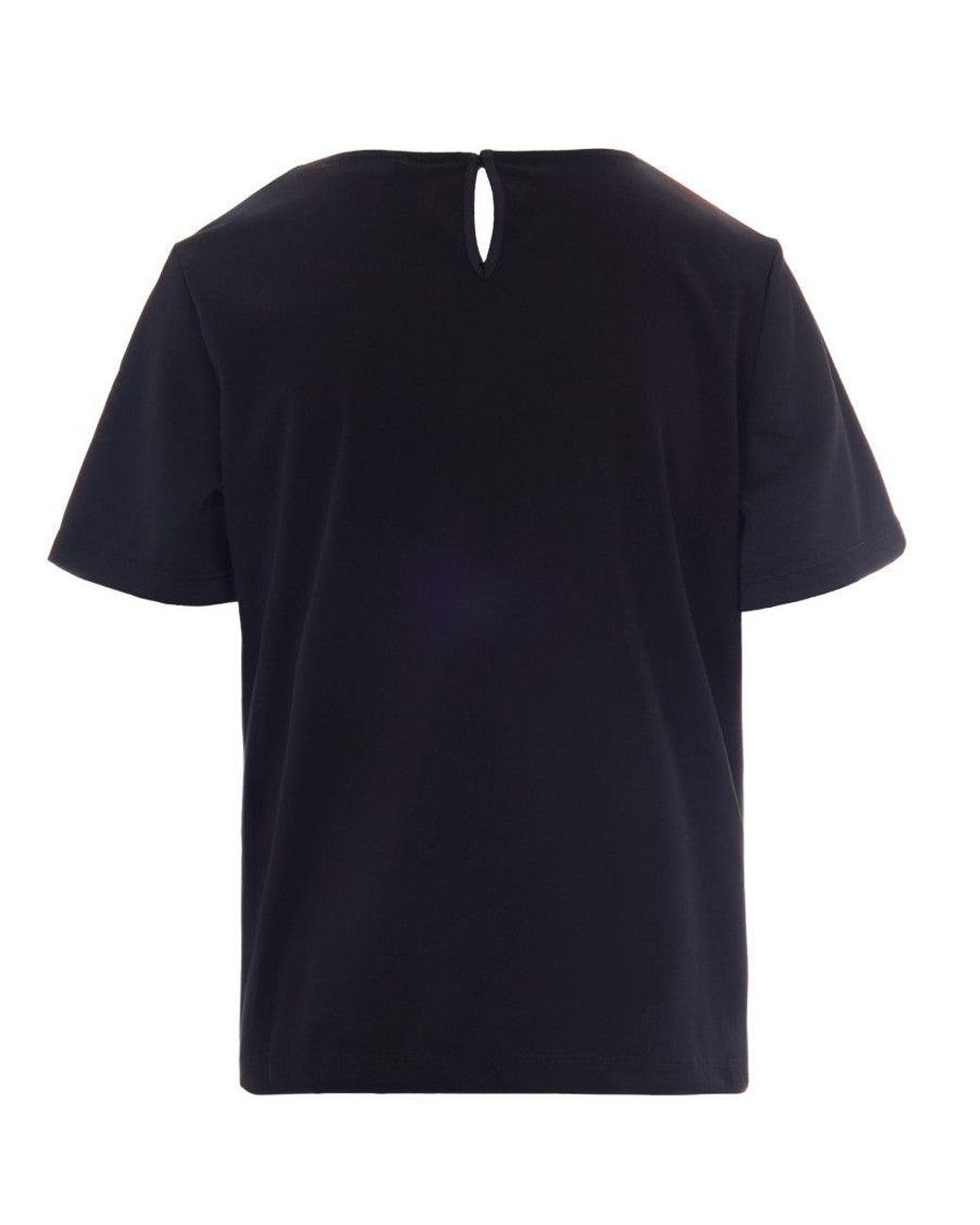 Weekend by Maxmara Black Short Sleeve Blouse With Back Keyhole