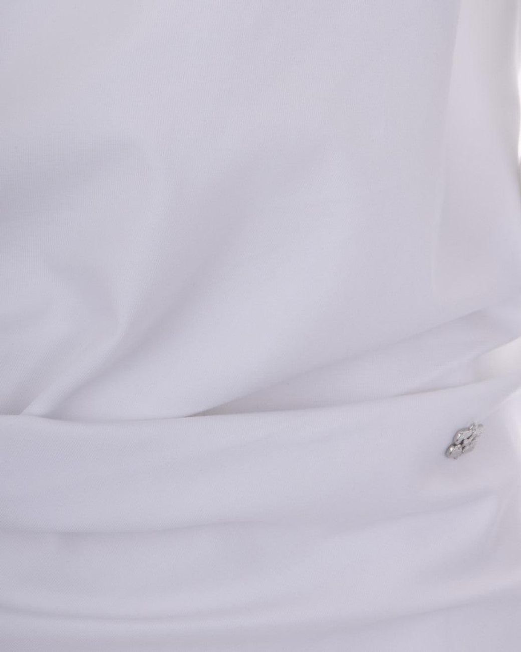 Ganni White Solid Crew Neck T-Shirt