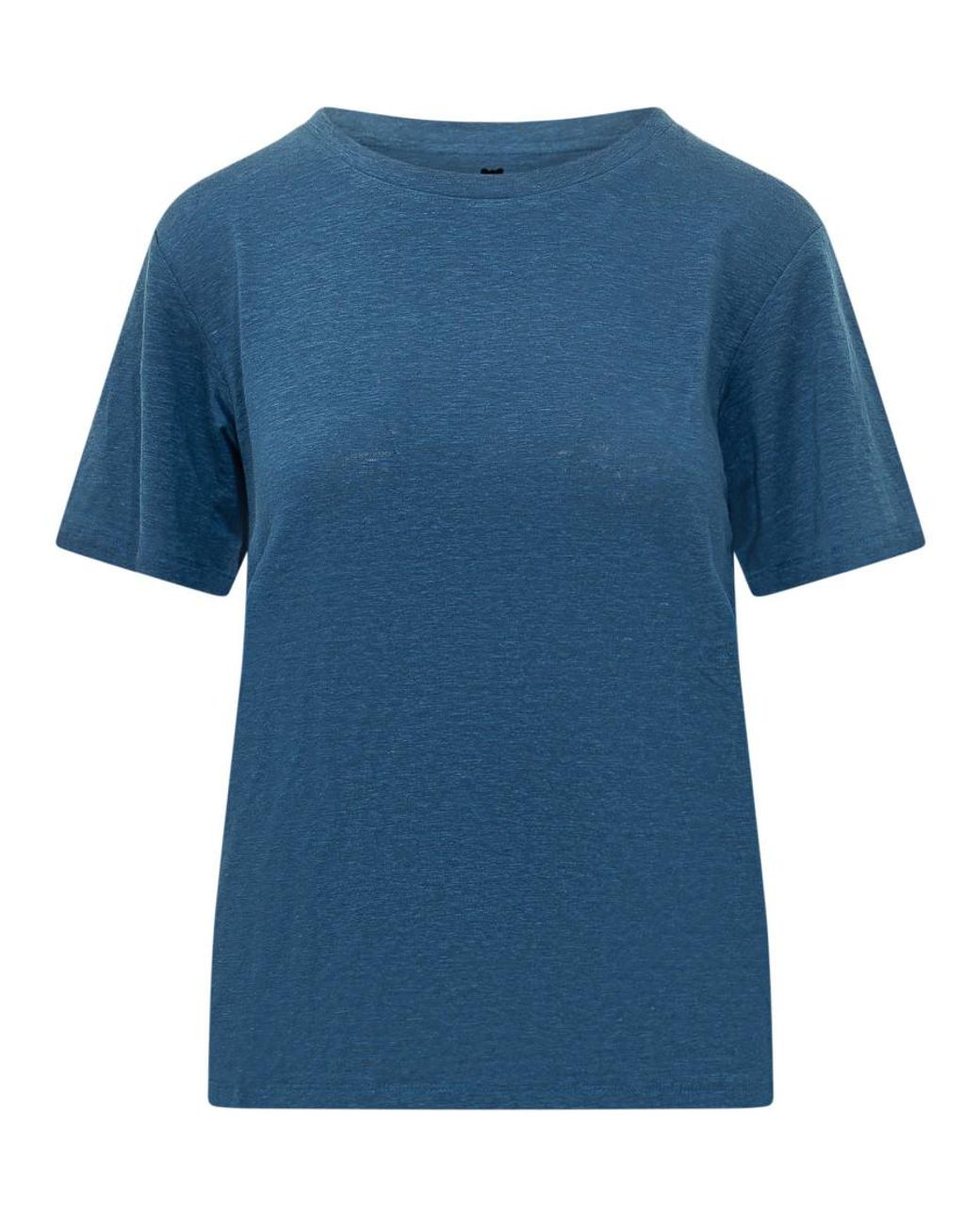 Weekend by Maxmara Blue Linen Blend Crewneck T-Shirt