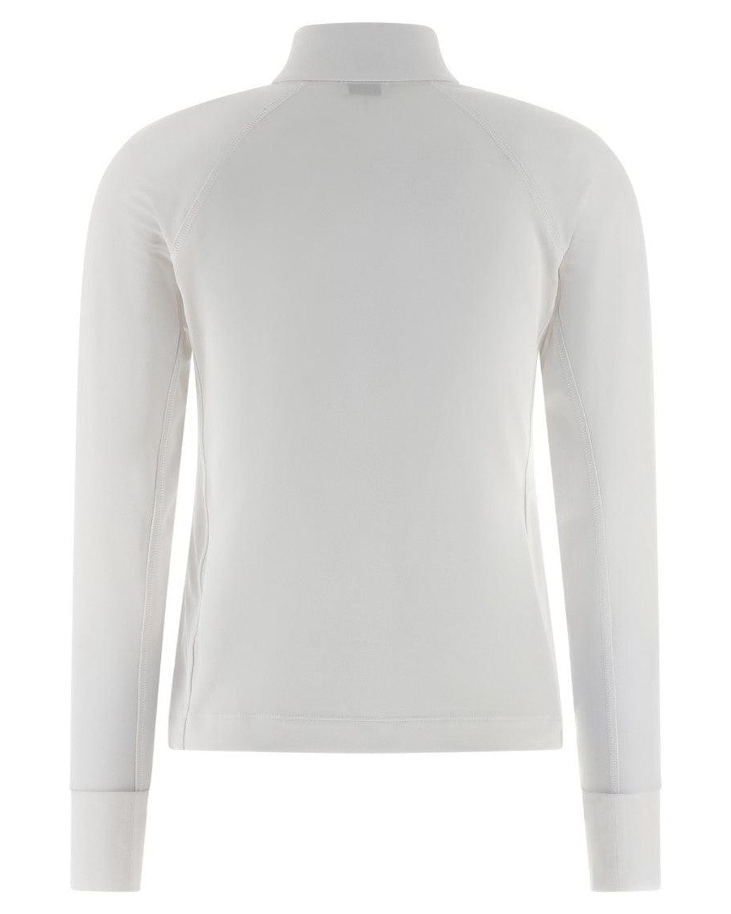 Brunello Cucinelli White Logo Mock Collar Sweater