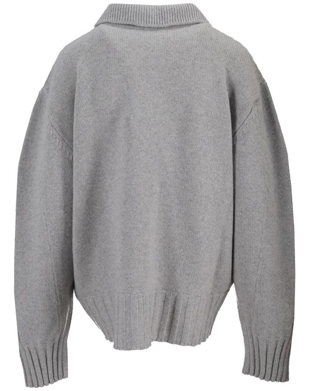 The Attico Gray Light Wool Cardigan