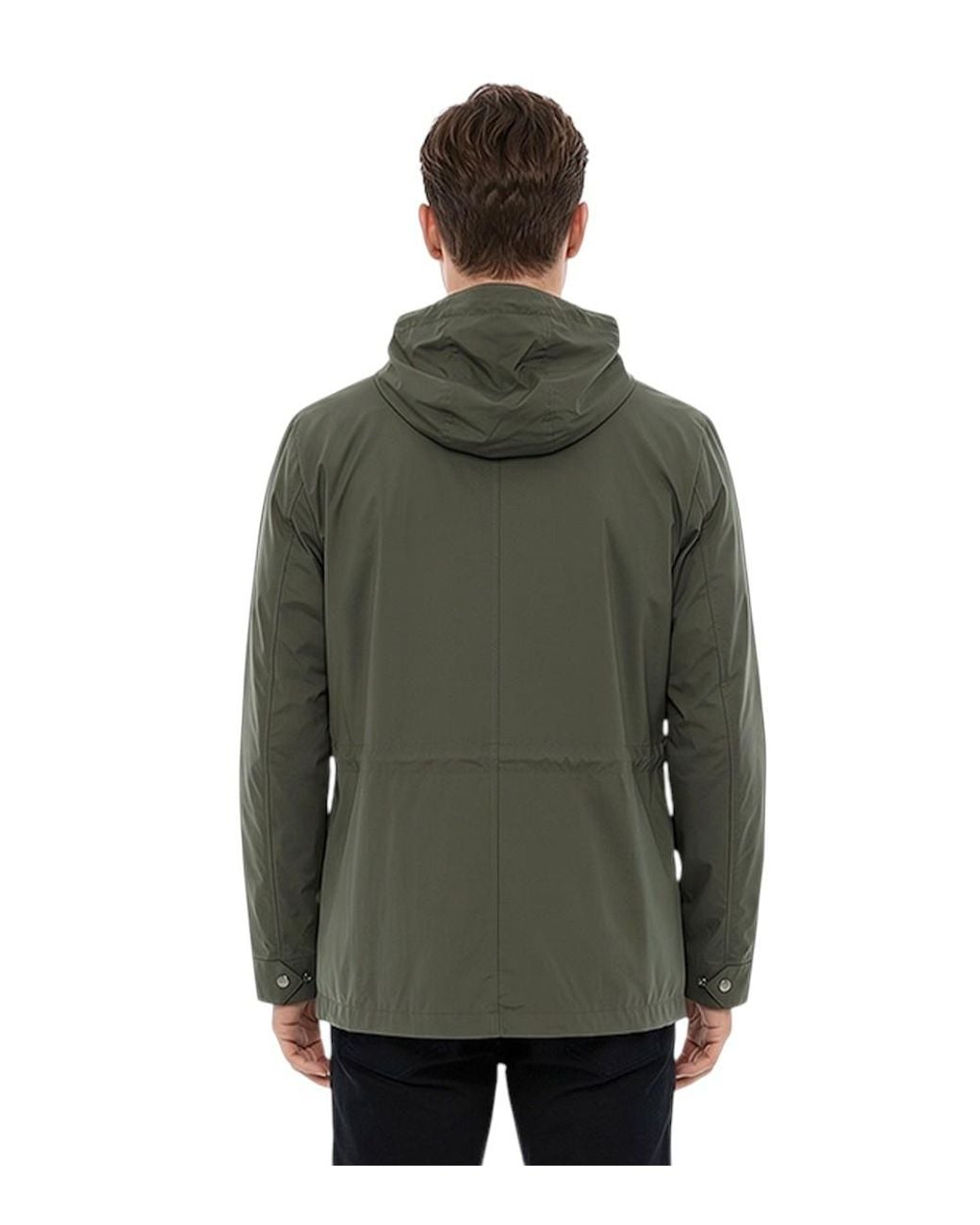 Woolrich Green Solid Hood Jacket for men