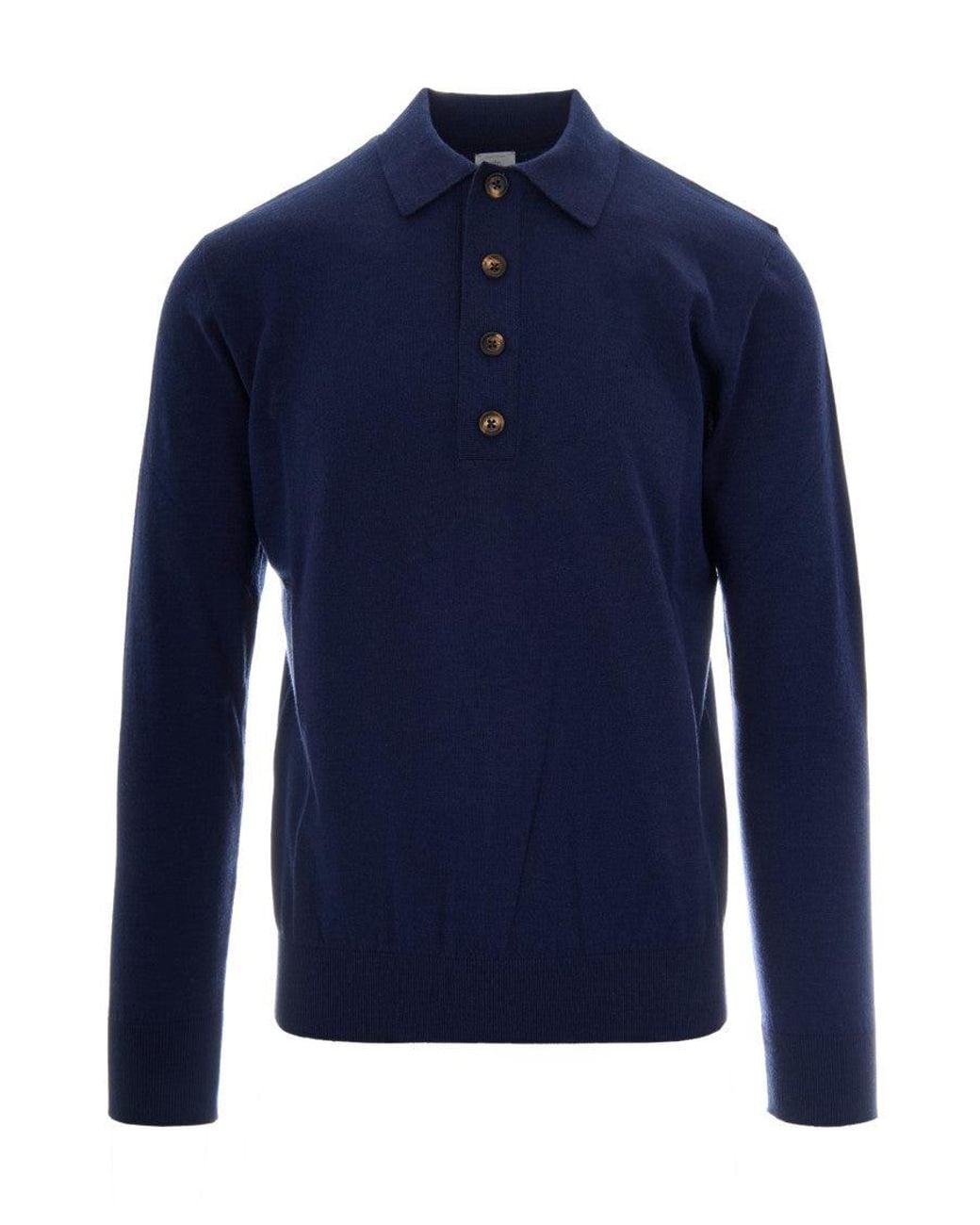 Eleventy Blue Shirt Collar Polo for men