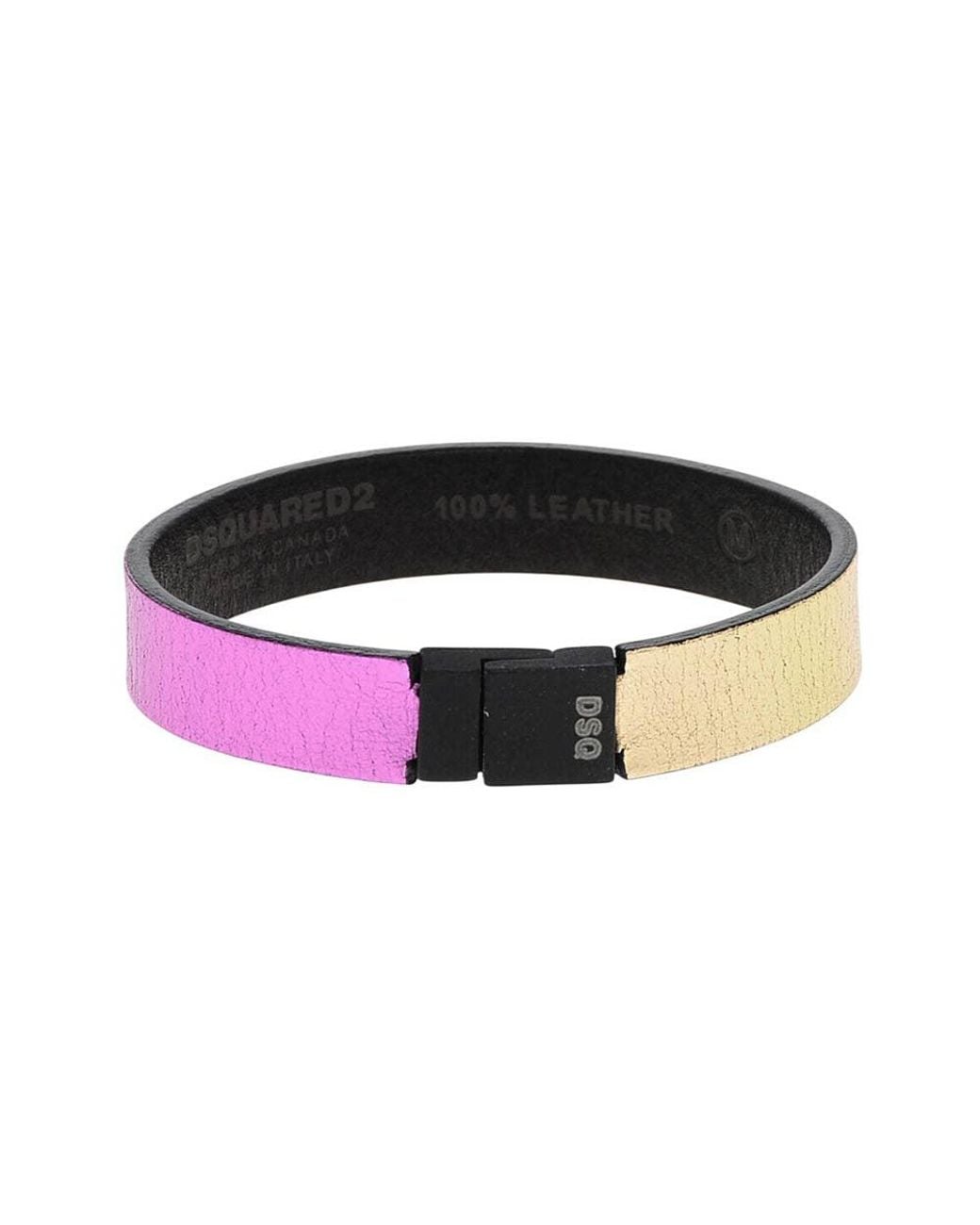 DSquared² Black Logo Leather Bracelet