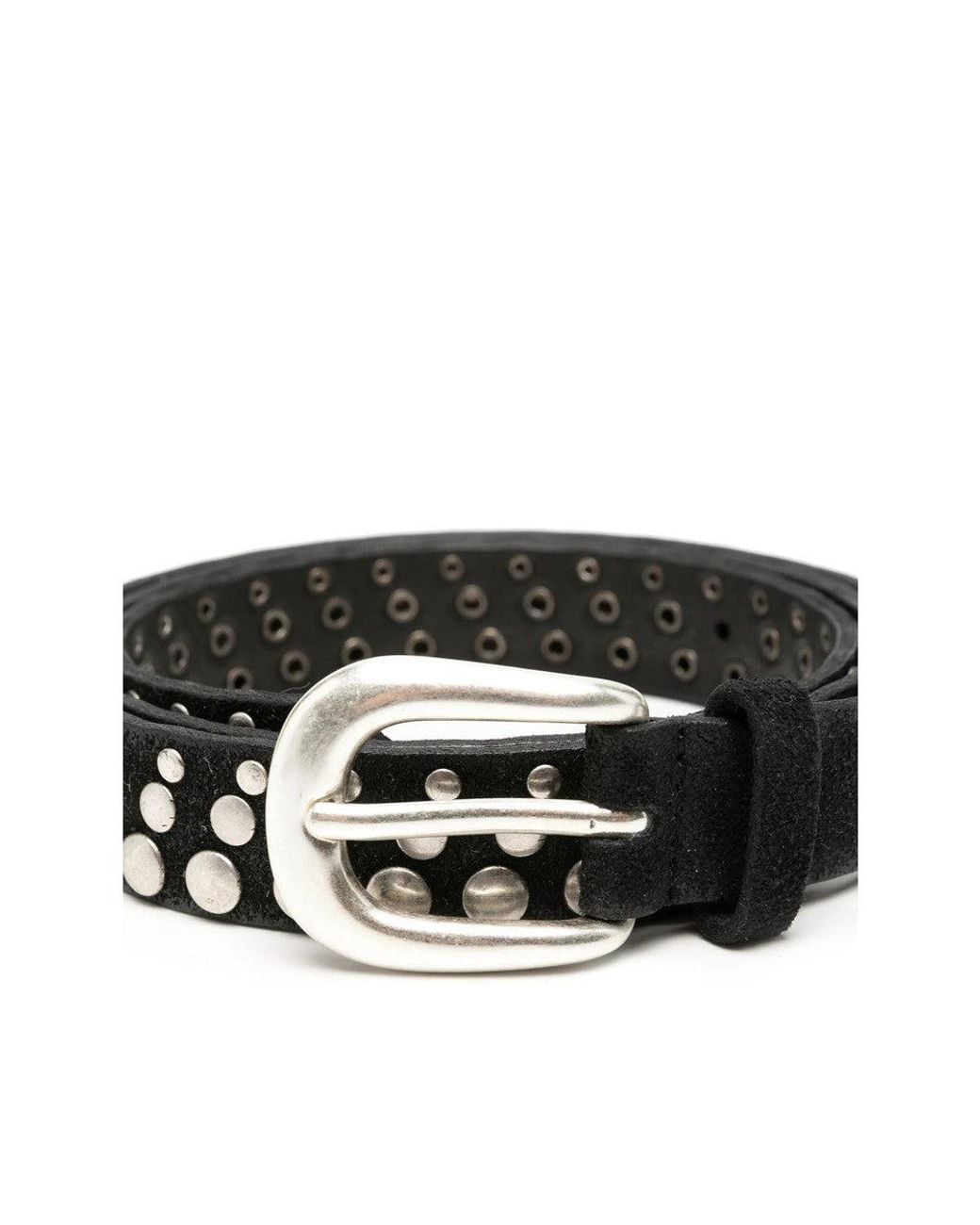 Orciani Black Studded Buckle Belt for men