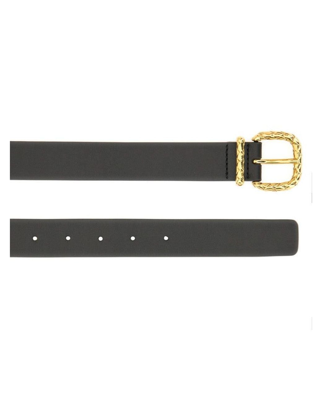 Bottega Veneta Black Logo Buckle Belt
