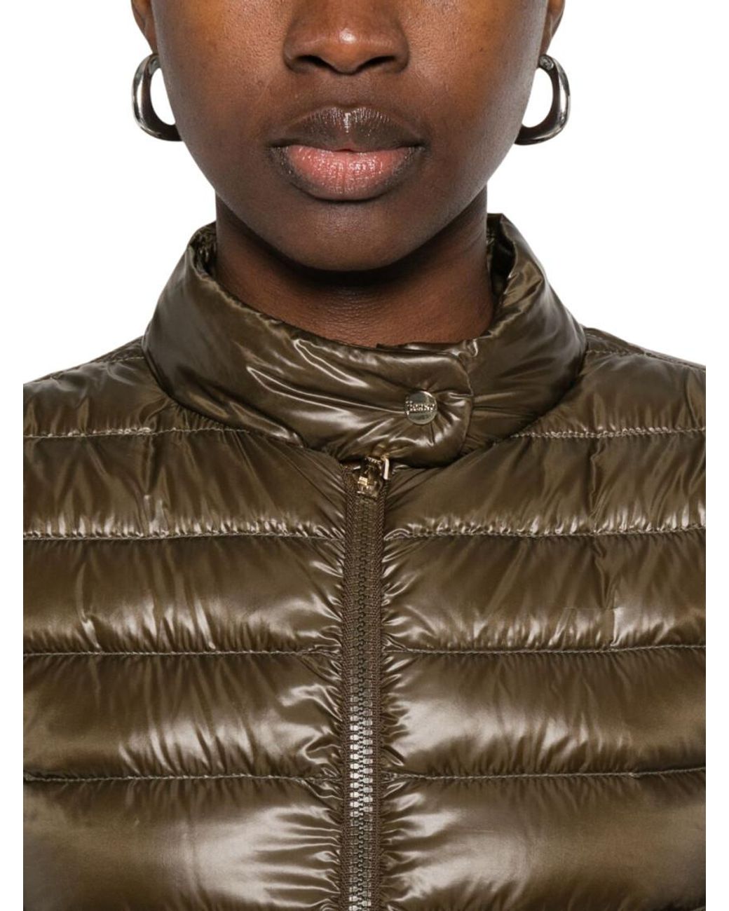 Herno Natural Quilted Mock Collar Jacket