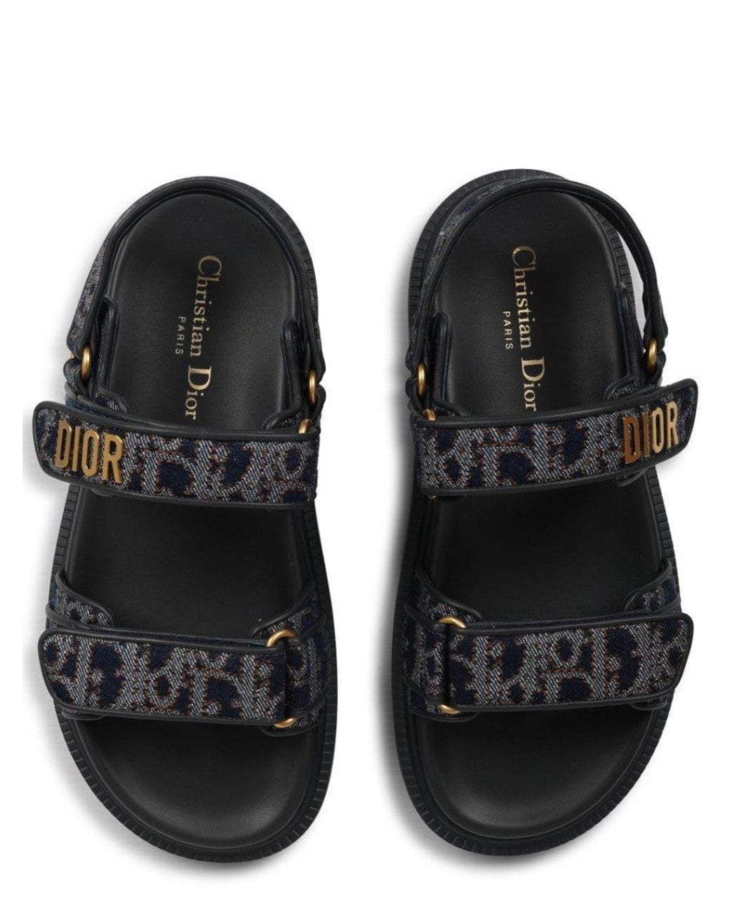 Dior Black Logo Signature Sandals