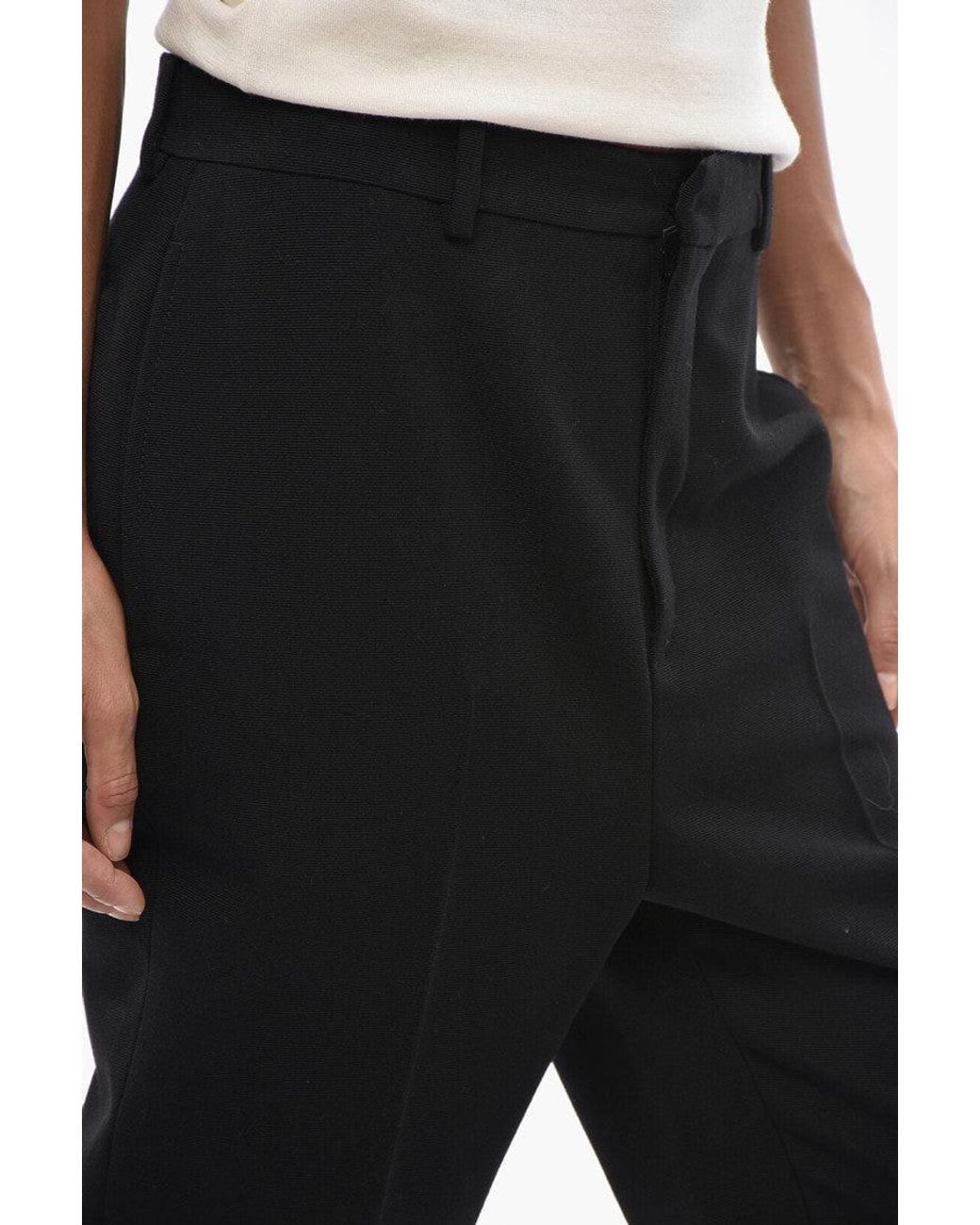 Saint Laurent Black Tapered Flat Front Pant