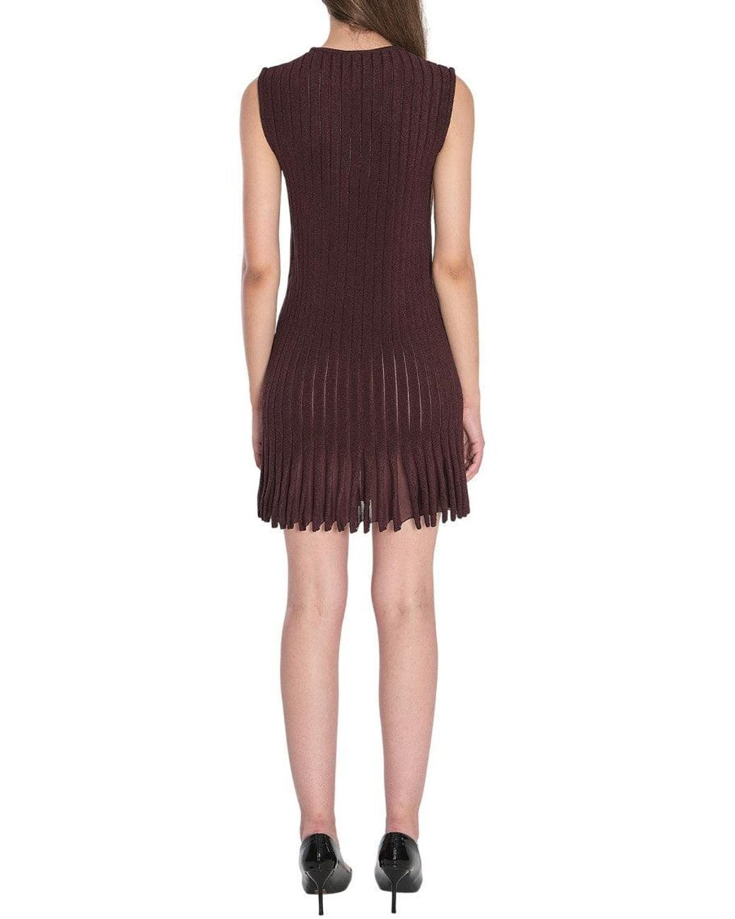 Alaïa Red Striped Knit Dress
