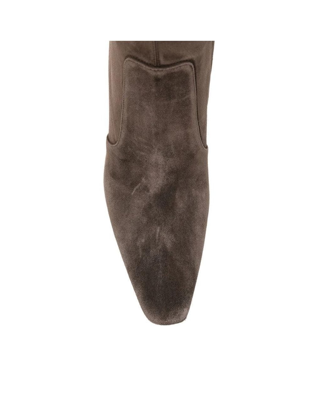Saint Laurent Brown Suede Knee-High Boots