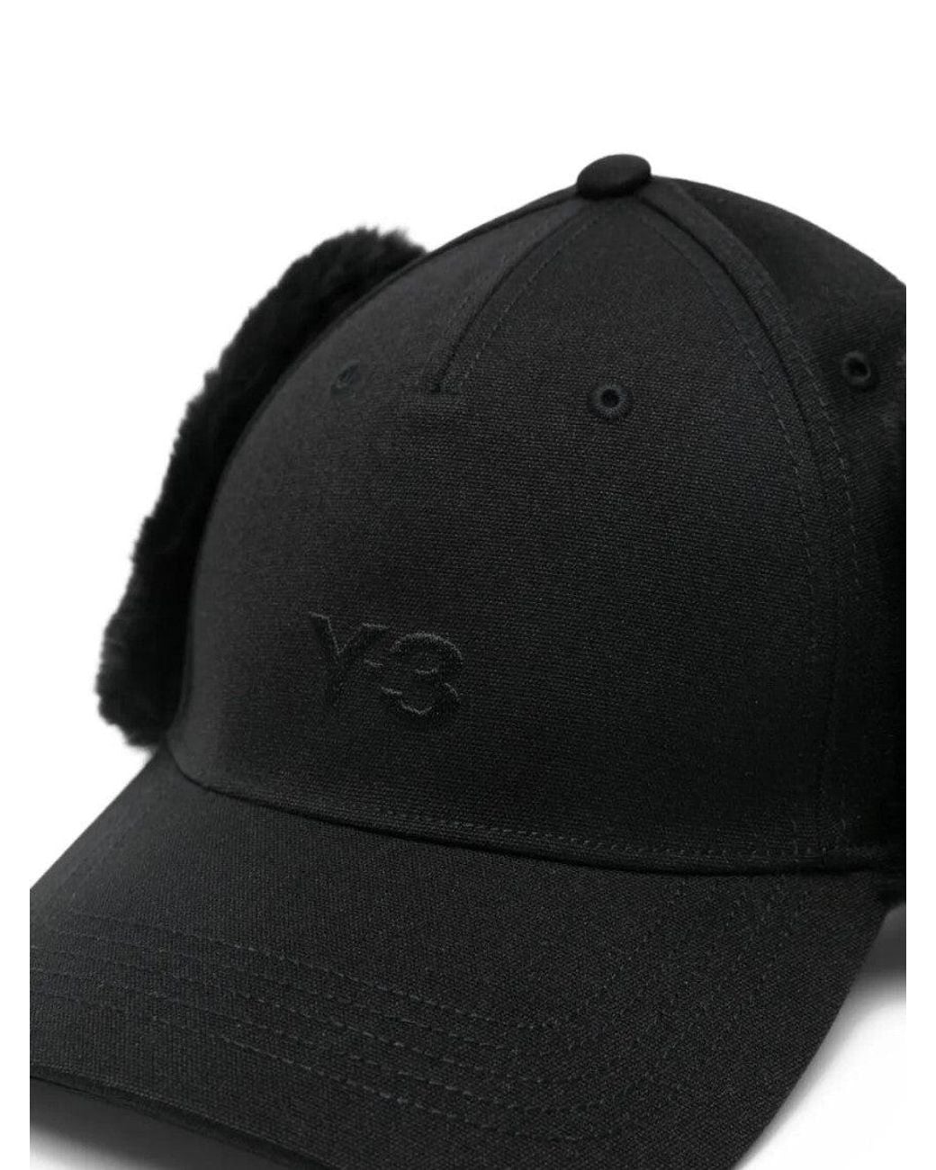 Y-3 Black Embroidered Logo Baseball Cap for men