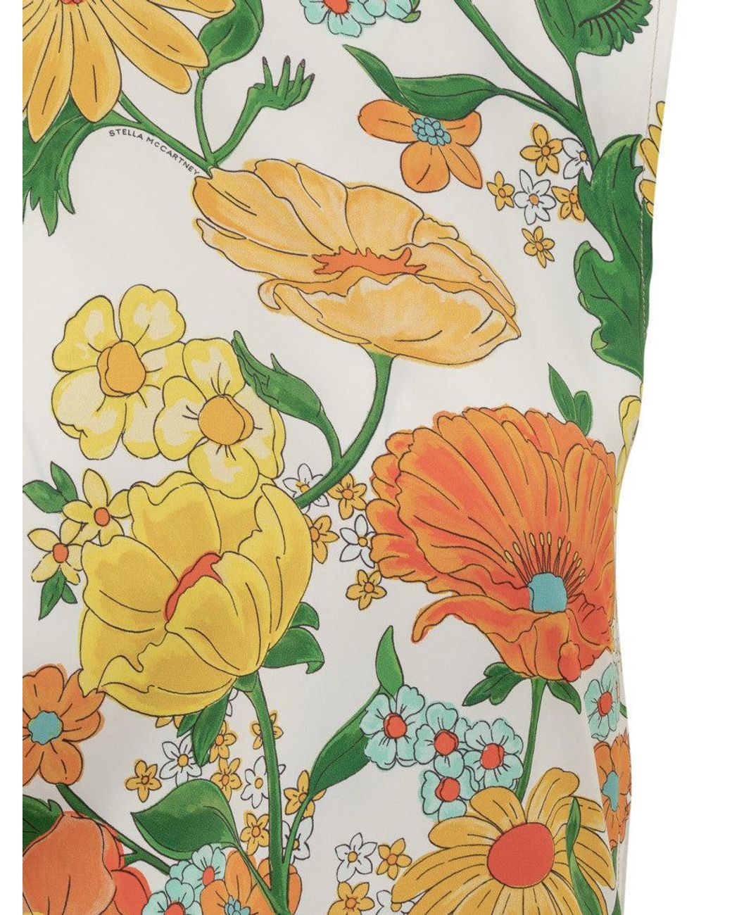 Stella McCartney White Floral Round Neck Top