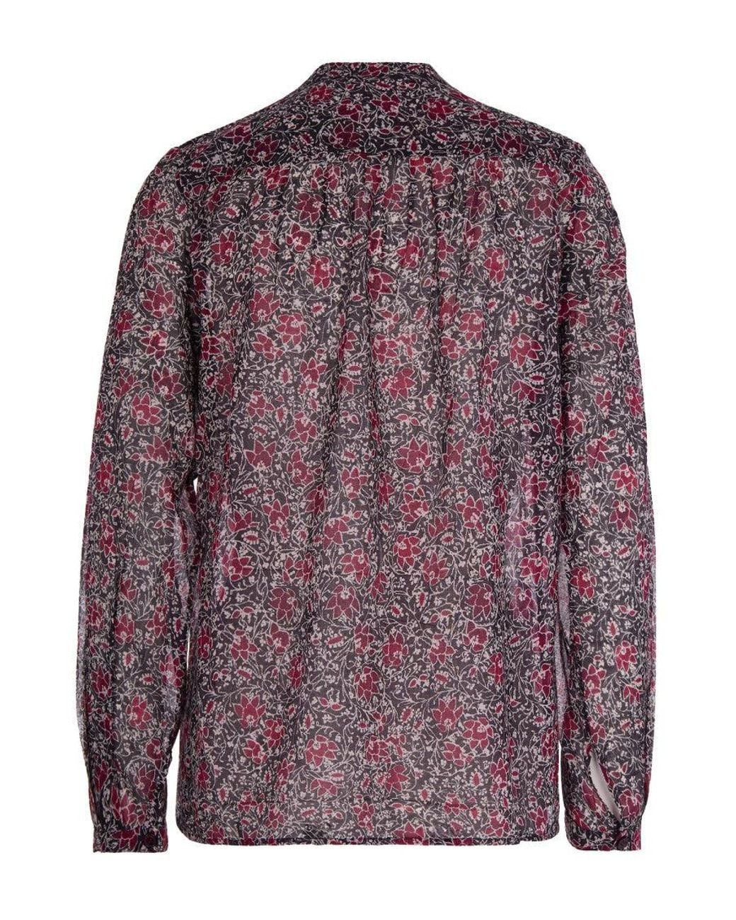 Isabel Marant Purple Floral Henley Top