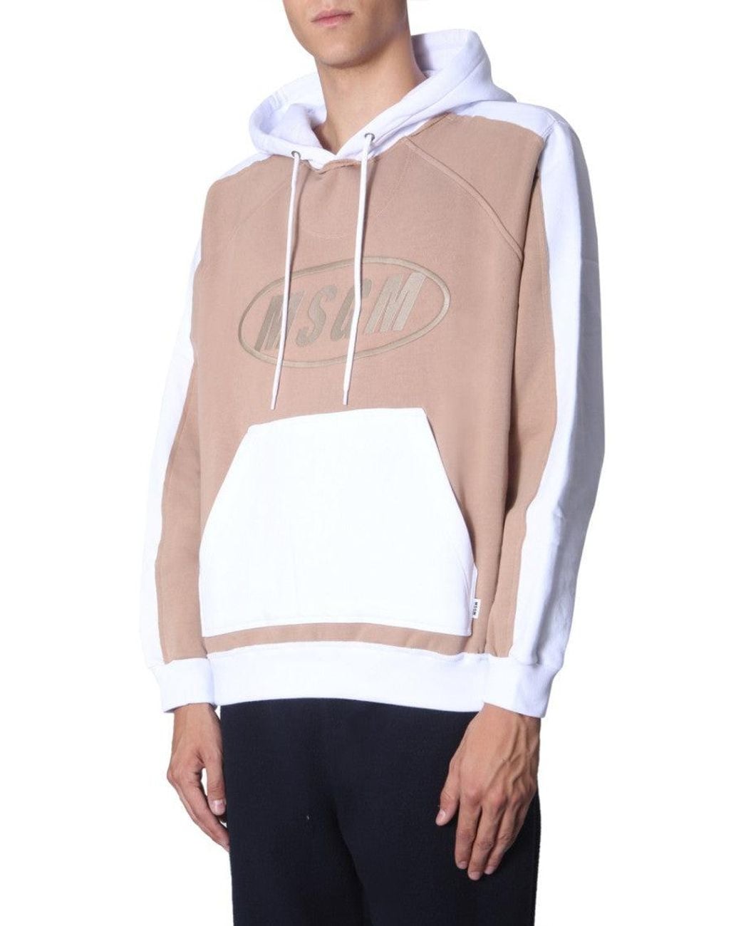 MSGM White Hood Sweatshirts for men