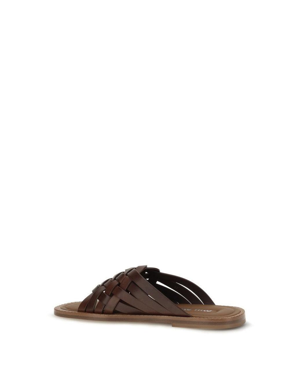 Miu Miu Brown Leather Sandals