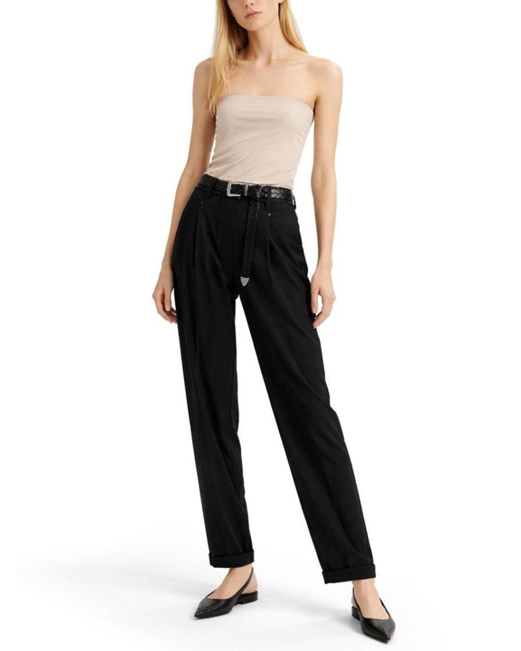 Brunello Cucinelli Black Carrot Pleated Pant