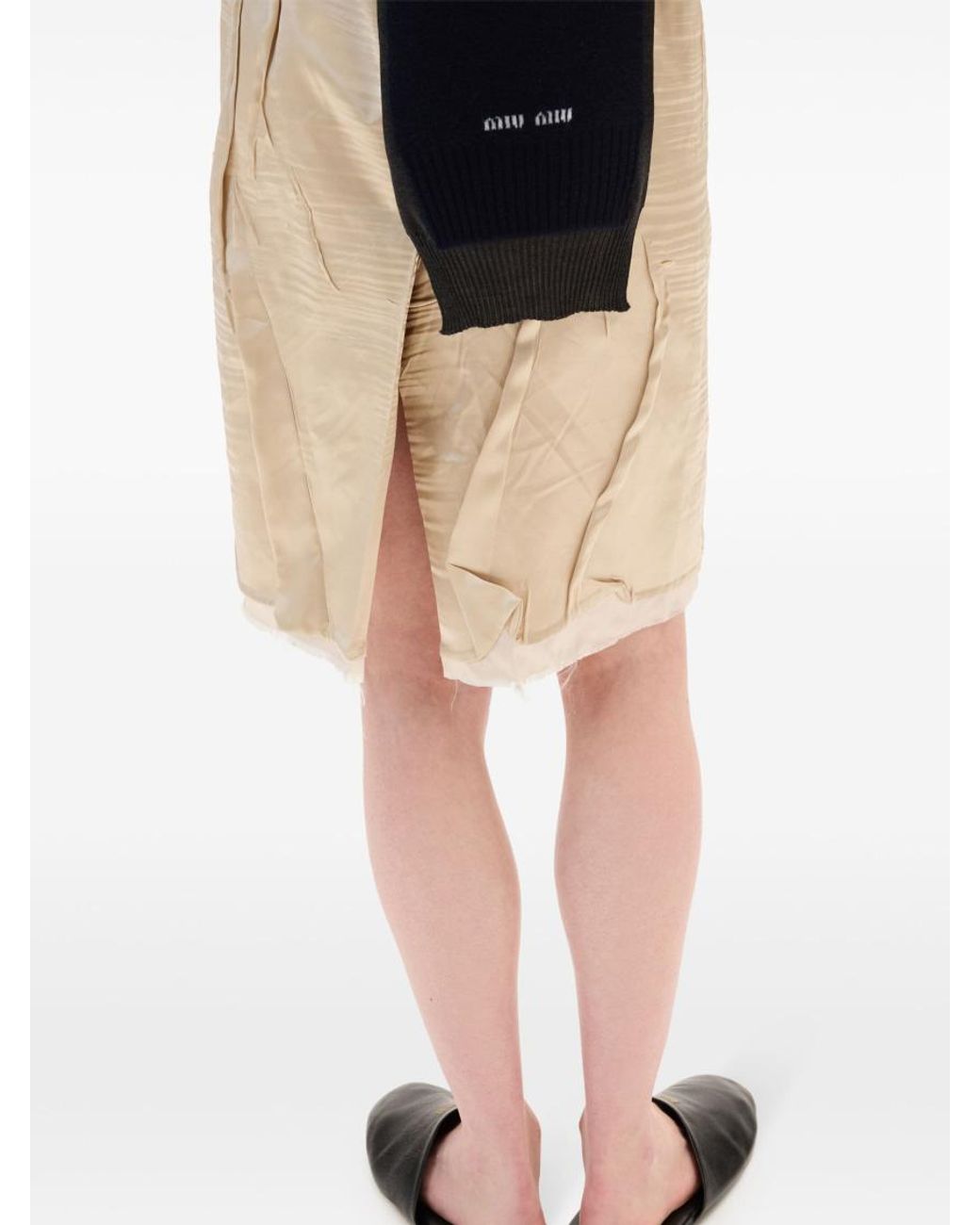 Miu Miu Natural Crêpe Satin Silk Dress