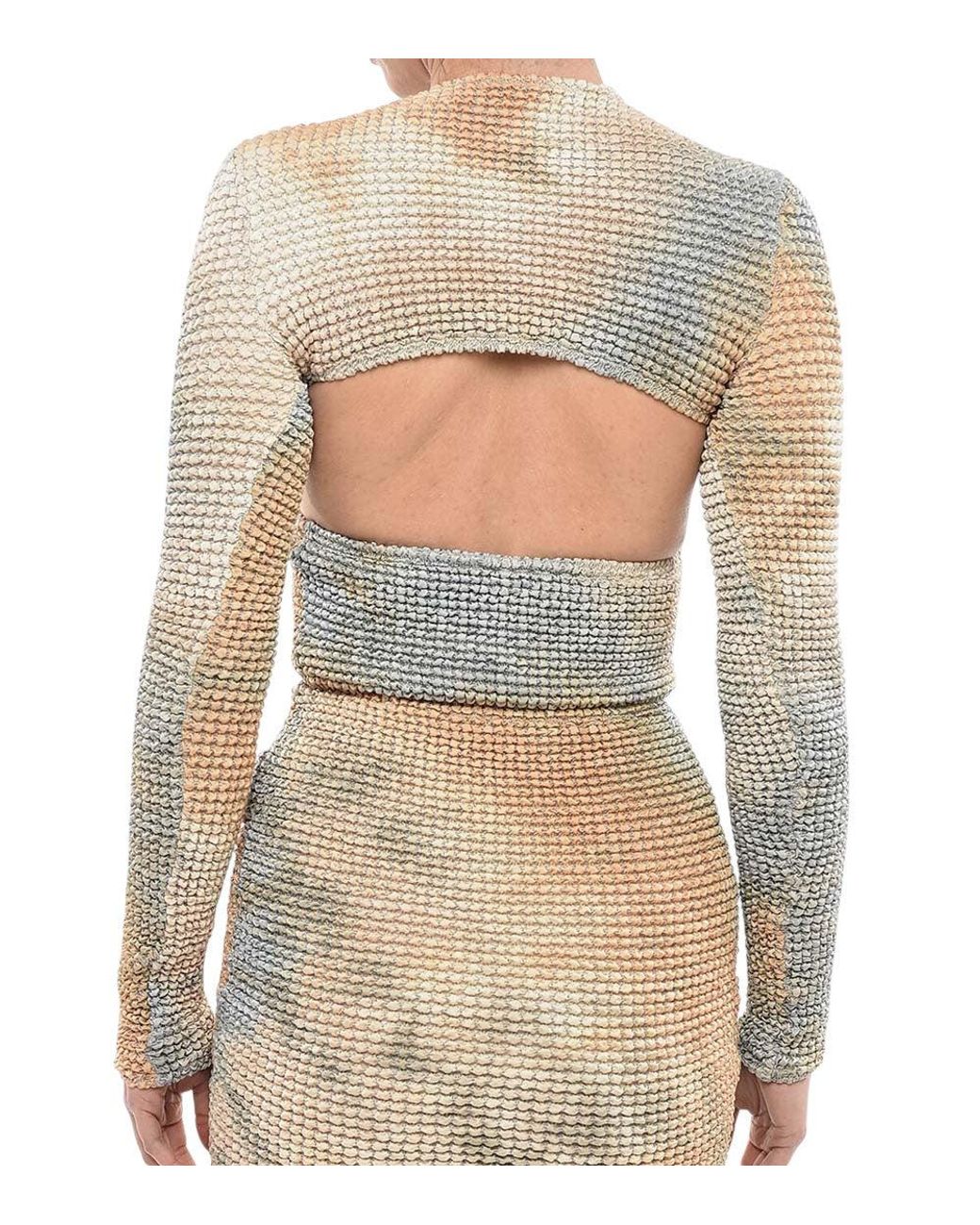 Off-White c/o Virgil Abloh Natural Textured Crew Neck Top
