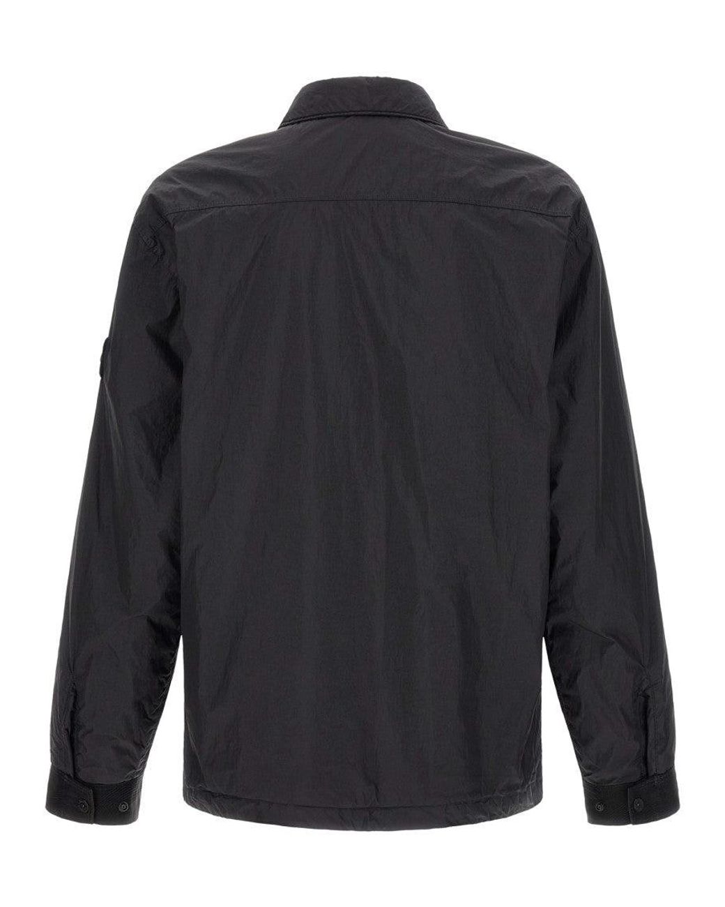 Stone Island Blue Stone Island Nylon Shell Overshirt for men